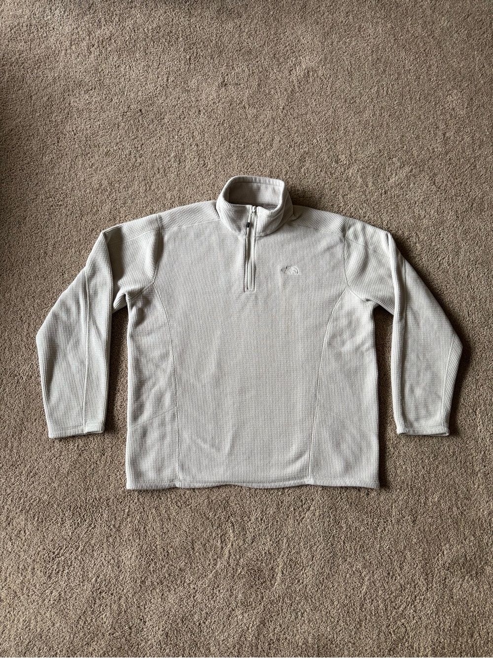 Men’s XL Cream/White North Face Quarter-Zip Fleece, Great Condition, Hiking